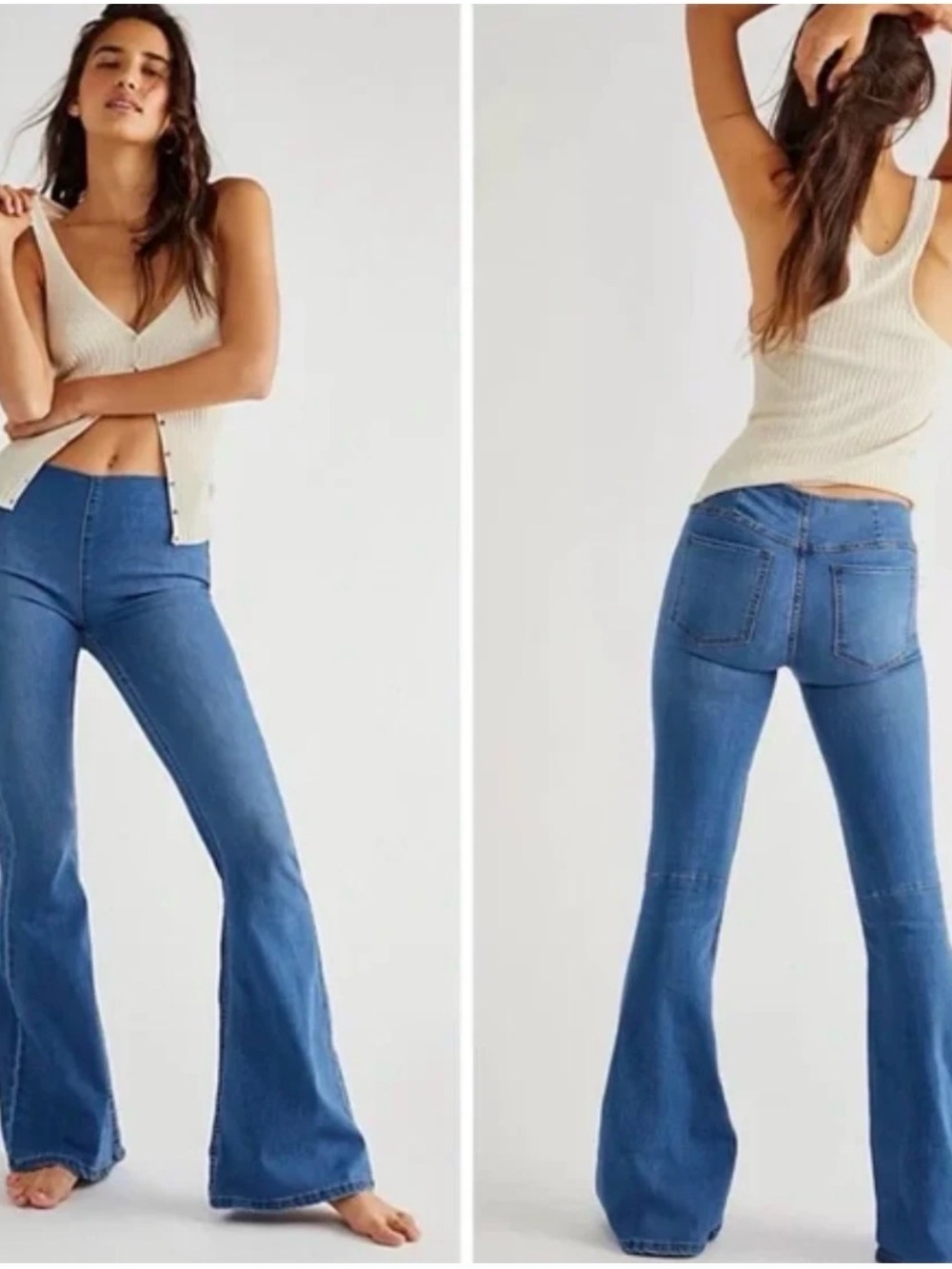 Free People Vintage-Inspired Indigo Flare Jeans